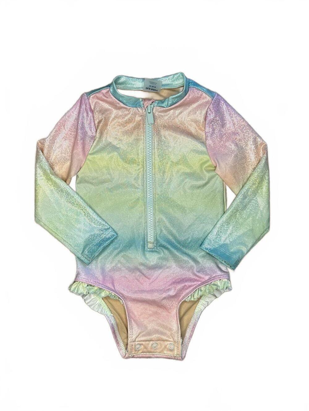 Old Navy 12-18M Rainbow Long Sleeve One Piece Swimsuit